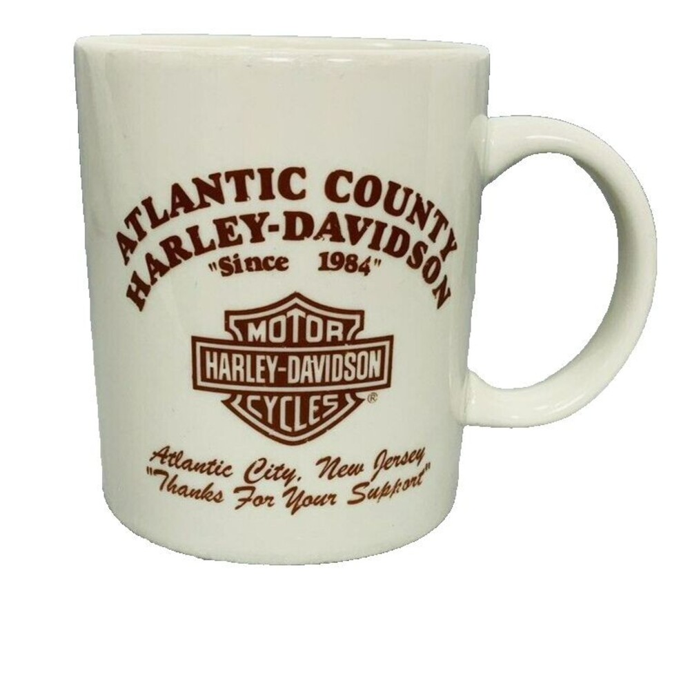 Vintage Atlantic County Harley-Davidson Coffee Mug New Jersey 1984 Hard to Find